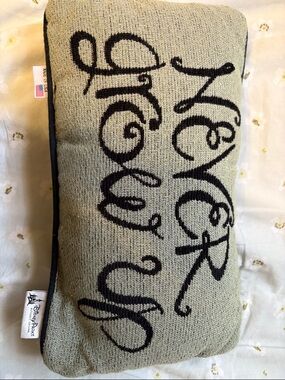 Disney Green and Black 'Never Grow Up' Throw Pillow